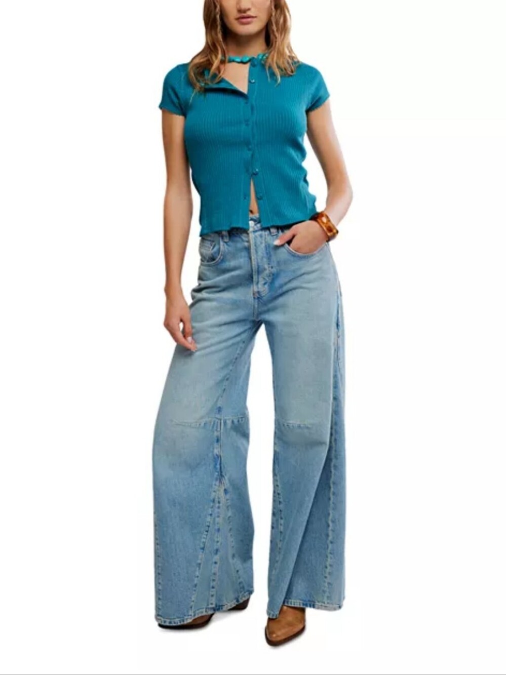 Free People Most Wanted Cap Sleeve Cardigan - Teal